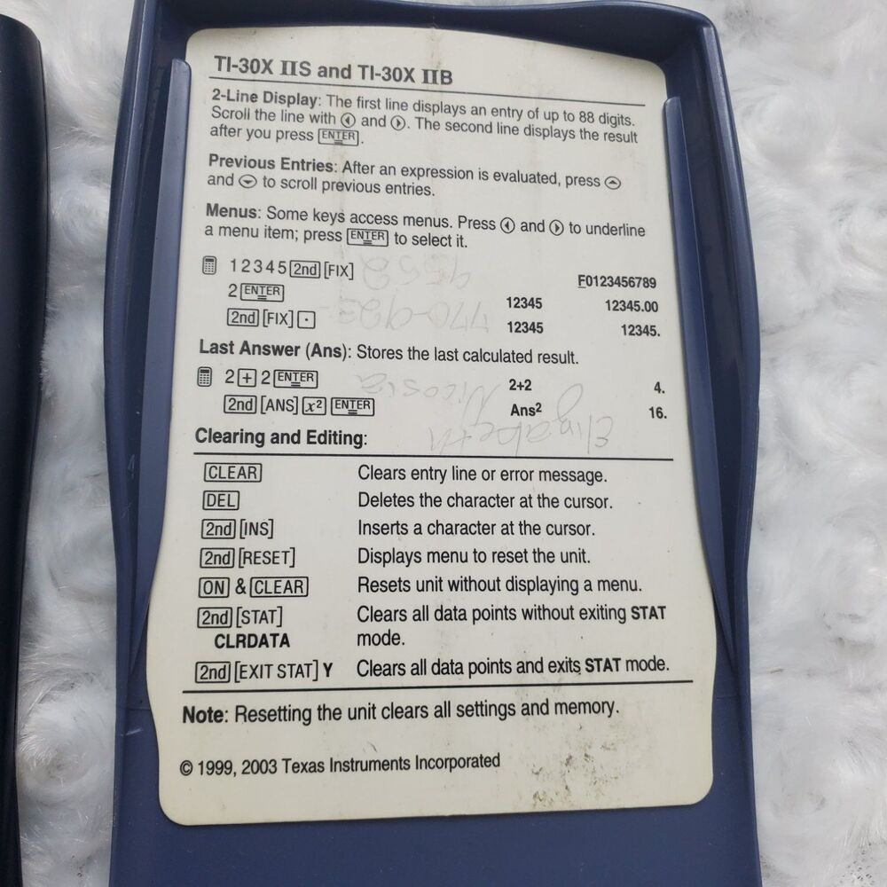 Texas Instruments TI-30XIIS Scientific Calculator Blue 2-Line Display - Picture 5 of 9